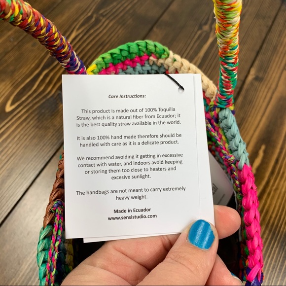 Sensi Studio Multicolor Woven Straw Baby Tote Bag - Picture 8 of 12